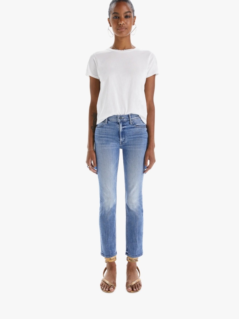 MOTHER The Mid Rise Dazzler Ankle Jeans in We The Animals